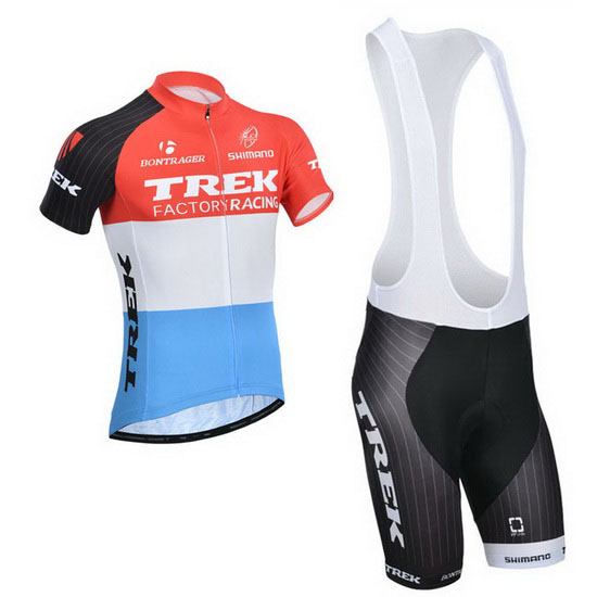 2014 Maillot Trek Tirantes Mangas Cortas Naranja Y Blanco